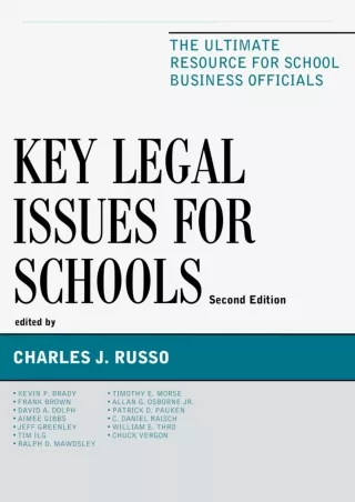 PDF/READ Key Legal Issues for Schools: The Ultimate Resource for School Business