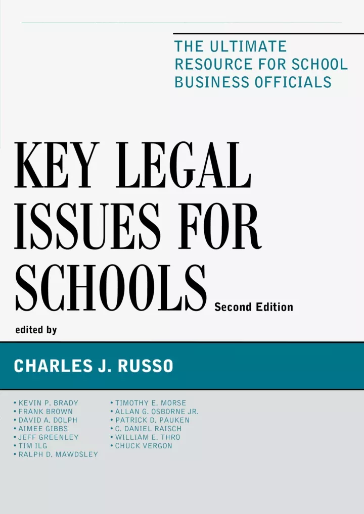 key legal issues for schools the ultimate