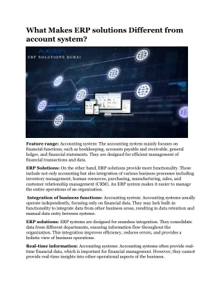 what makes erp solutions different from account
