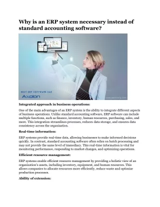 why is an erp system necessary instead