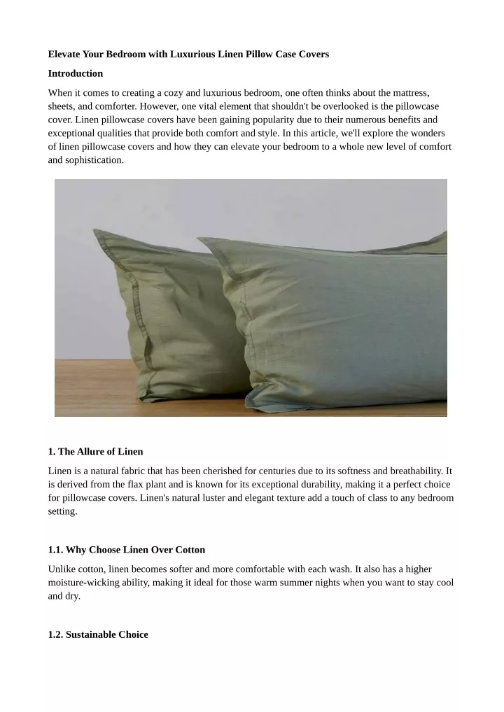 elevate your bedroom with luxurious linen pillow