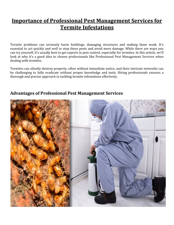 importance of professional pest management