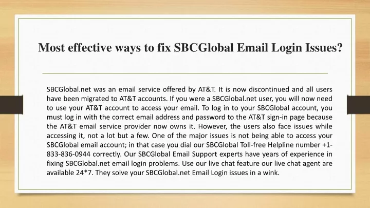 most effective ways to fix sbcglobal email login issues