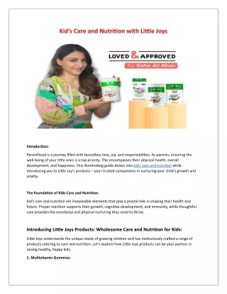 kid s care and nutrition with little joys