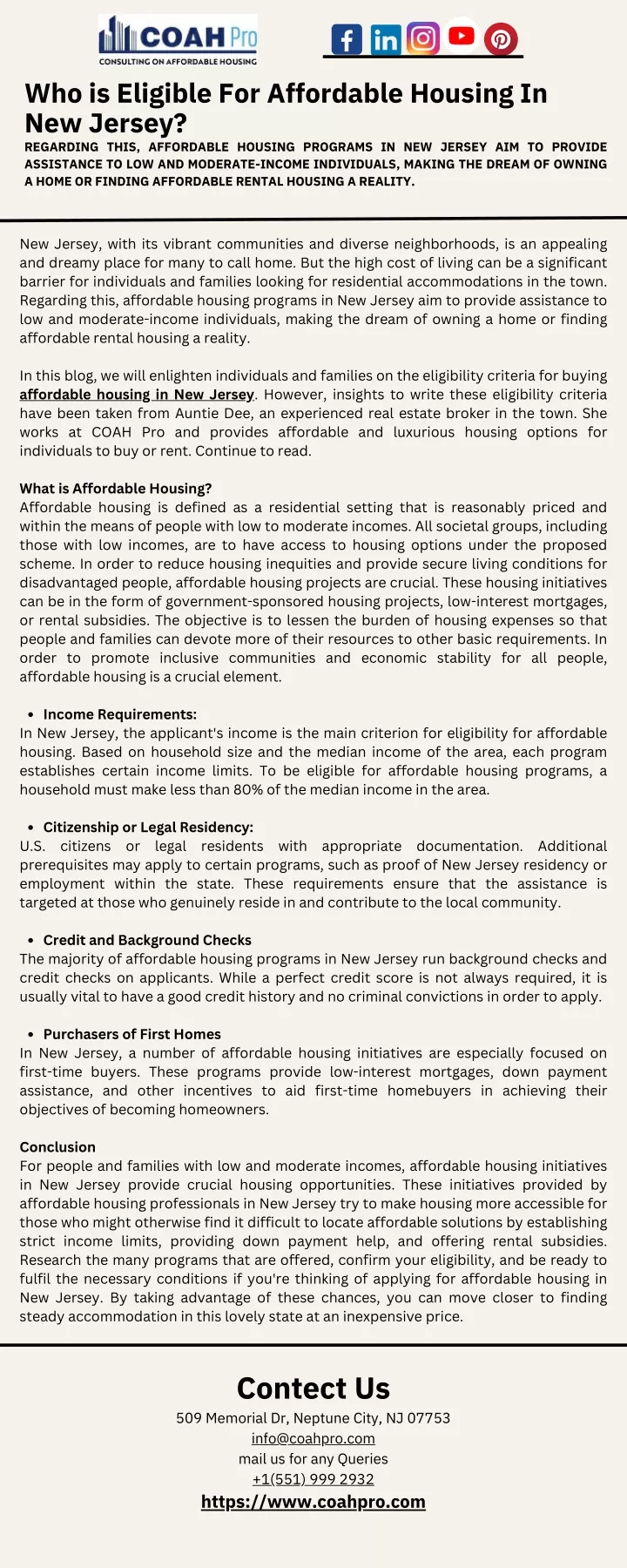 who is eligible for affordable housing