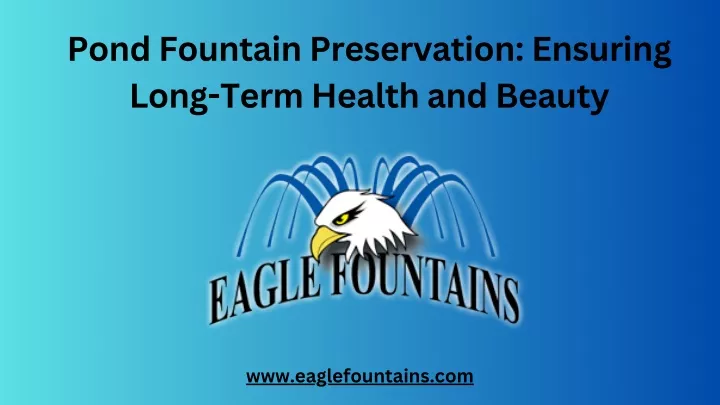 pond fountain preservation ensuring long term