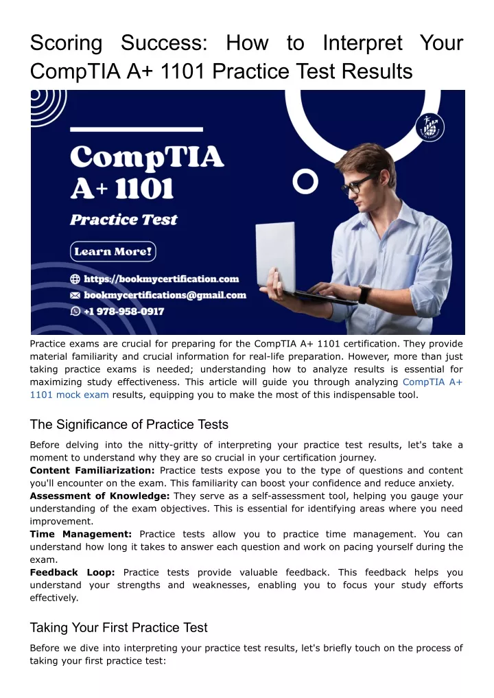 scoring success how to interpret your comptia