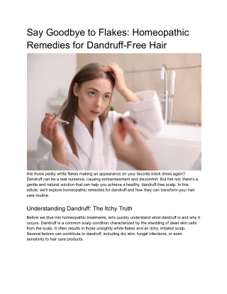 Say Goodbye to Flakes_ Homeopathic Remedies for Dandruff-Free Hair