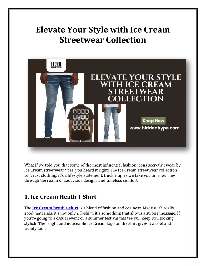 elevate your style with ice cream streetwear