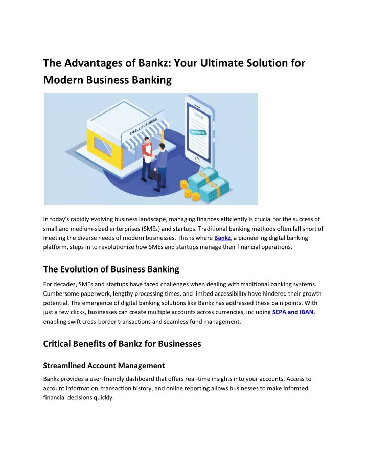 the advantages of bankz your ultimate solution