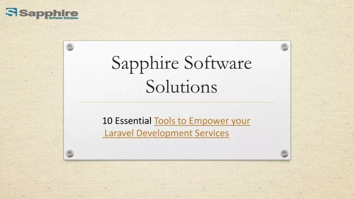 sapphire software solutions