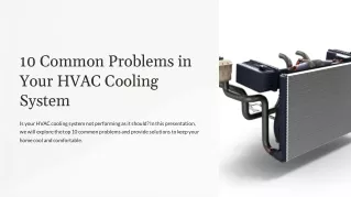 10 Common Problems in Your HVAC Cooling System