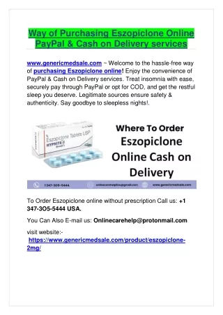 way of purchasing eszopiclone online paypal cash