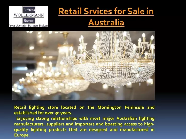 retail srvices for sale in australia