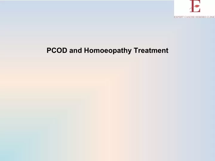 pcod and homoeopathy treatment