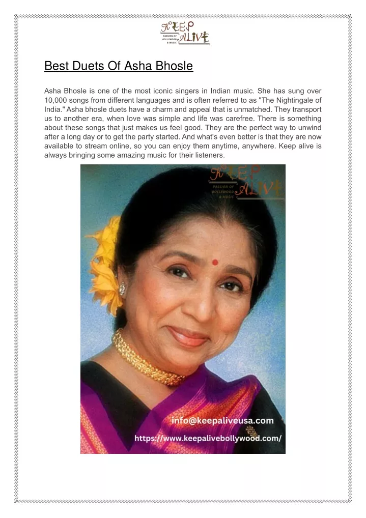 best duets of asha bhosle asha bhosle