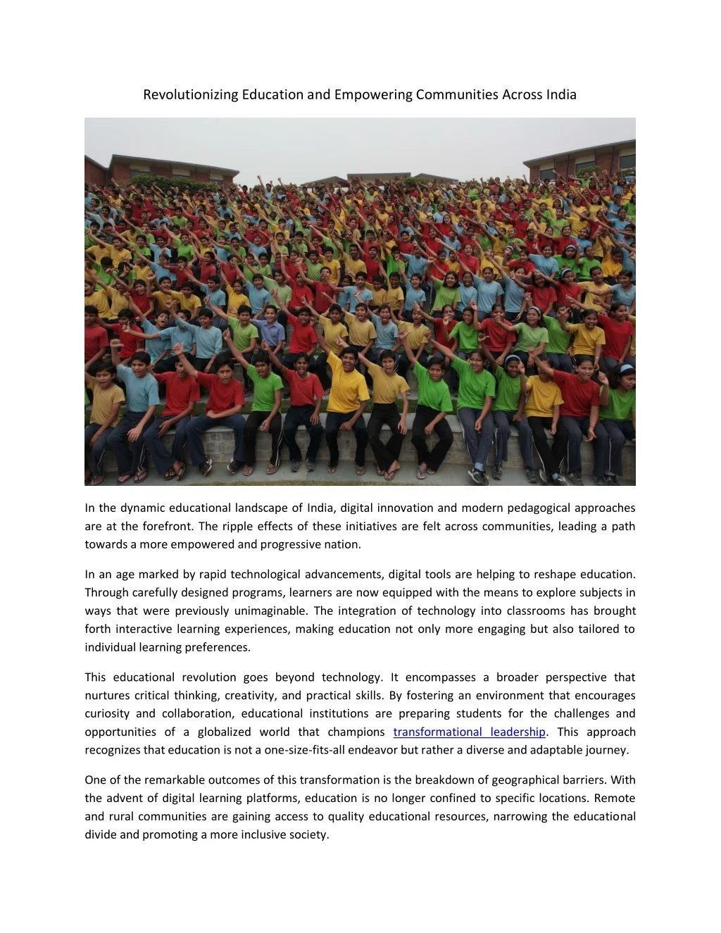 PPT - Revolutionizing Education and Empowering Communities Across India ...