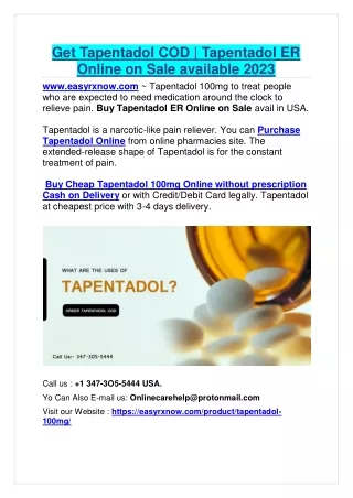 get tapentadol cod tapentadol er online on sale