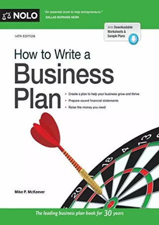 Read online  How to Write a Business Plan