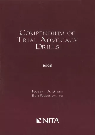 Read ebook [PDF] Compendium of Trial Advocacy Drills (NITA)