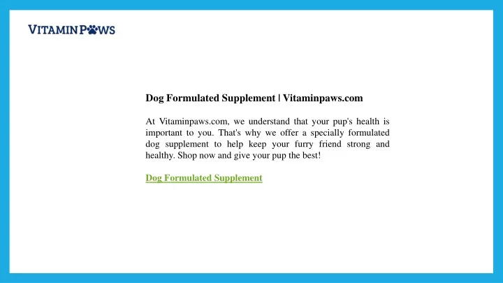 dog formulated supplement vitaminpaws