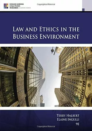 Pdf Ebook Law and Ethics in the Business Environment (MindTap Course List)