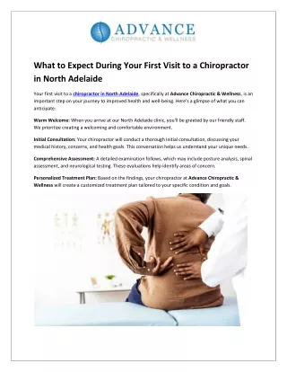 What to Expect During Your First Visit to a Chiropractor in North Adelaide