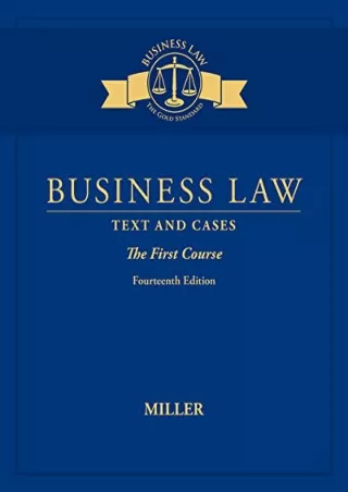 Download [PDF] Business Law: Text & Cases - The First Course