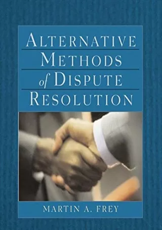 Full PDF Alternative Methods of Dispute Resolution