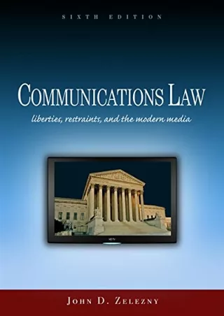Download [PDF] Communications Law: Liberties, Restraints, and the Modern Media (Wadsworth