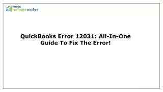 Top Solutions To Overcome QuickBooks Error 12031