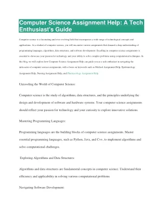 computer science assignment help a tech
