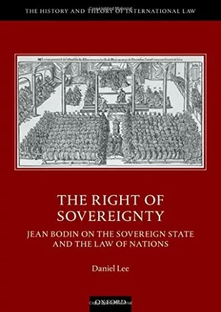 Epub The Right of Sovereignty: Jean Bodin on the Sovereign State and the Law of