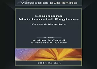 [PDF] Louisiana Matrimonial Regimes: Cases & Materials, 2014 edition Free