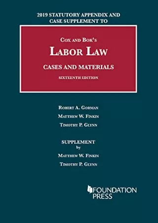 Read online  Labor Law, Cases and Materials, 2019 Statutory Appendix and Case Supplement