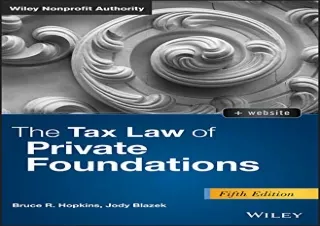 [PDF] The Tax Law of Private Foundations,   website (Wiley Nonprofit Authority)