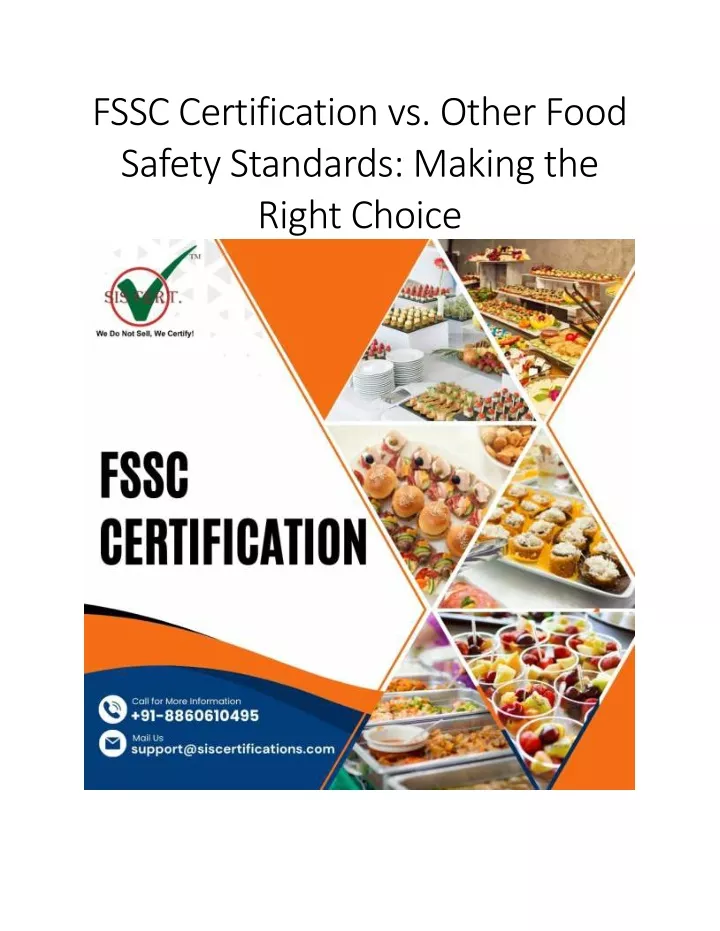 fssc certification vs other food safety standards
