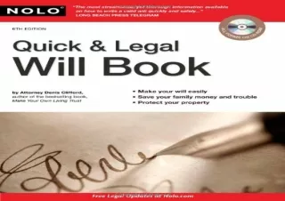 PDF Quick & Legal Will Book Free