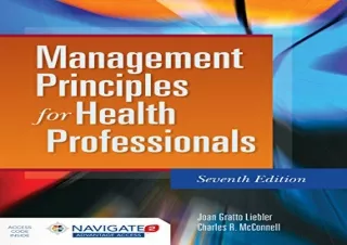 Download Management Principles for Health Professionals Kindle