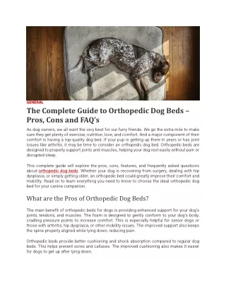 The Complete Guide to Orthopedic Dog Beds Pros, Cons and FAQs
