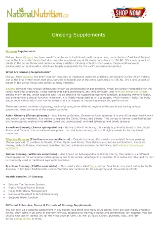 ginseng supplements
