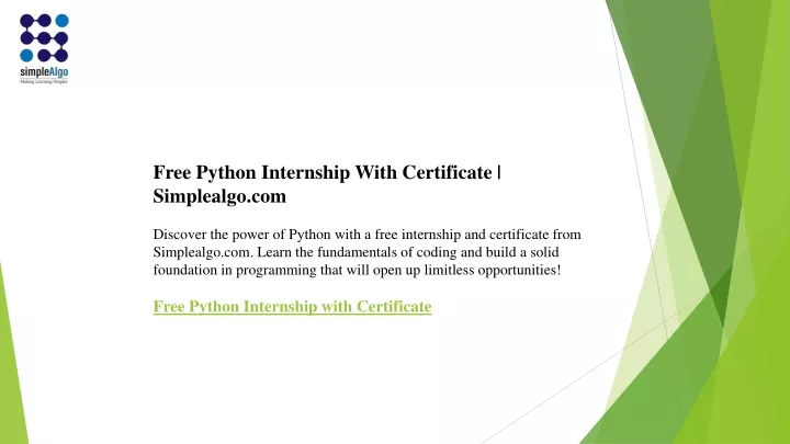 free python internship with certificate