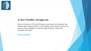 ai text classifier zerogpt com discover the power