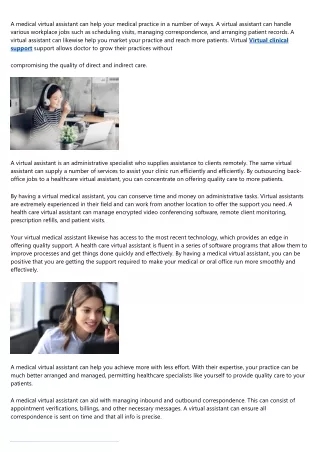 a medical virtual assistant can help your medical