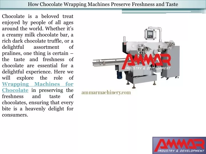 how chocolate wrapping machines preserve