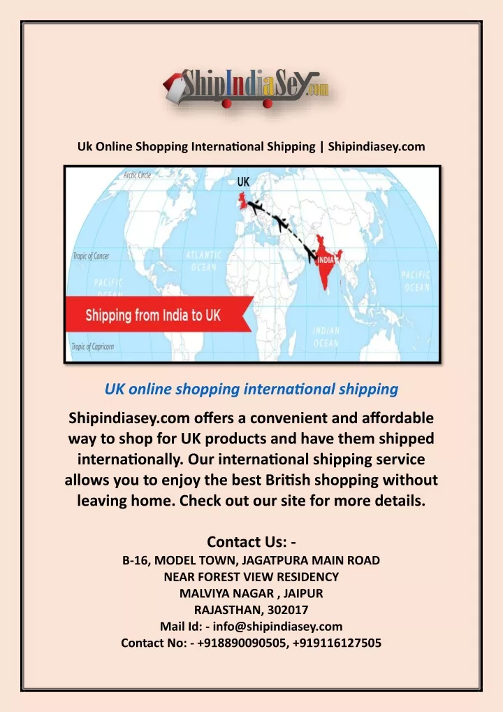 uk online shopping international shipping