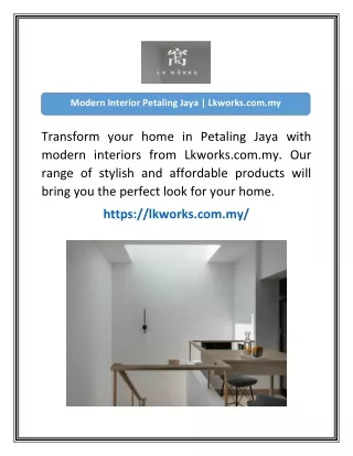 Modern Interior Petaling Jaya  Lkworks.com.my