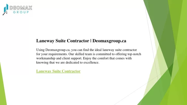 laneway suite contractor deomaxgroup ca using