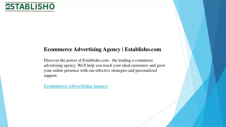 ecommerce advertising agency establisho