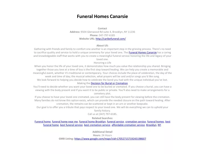 funeral homes canarsie